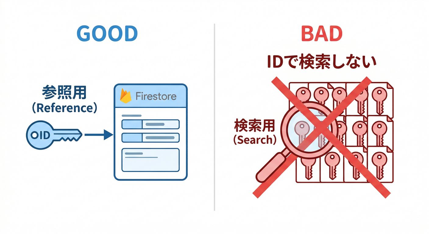 ID as Reference vs Search Key