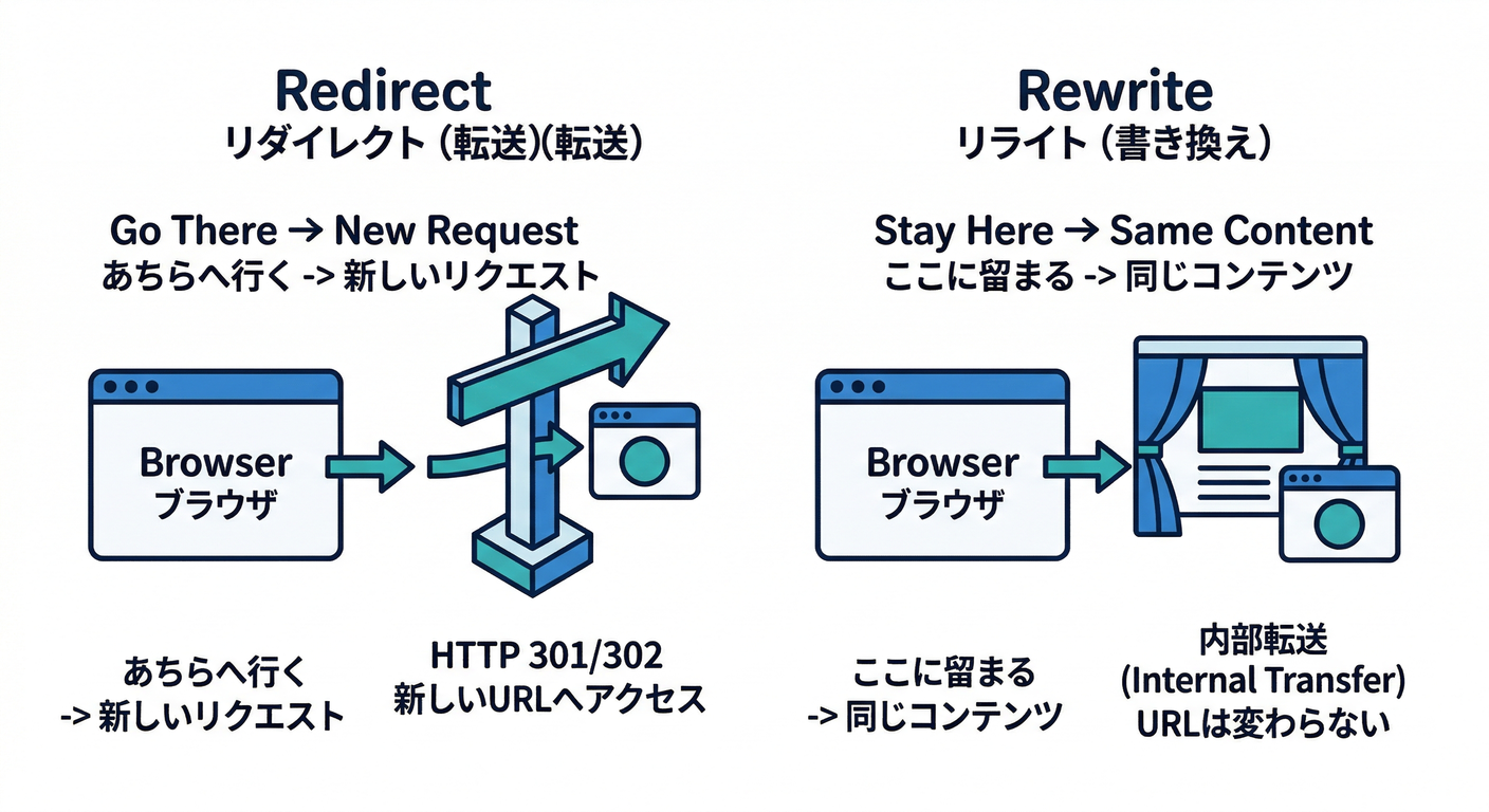 Redirect vs Rewrite