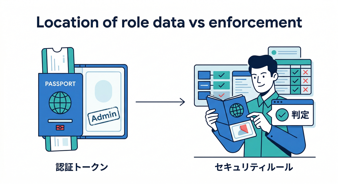 Location of role data vs enforcement.