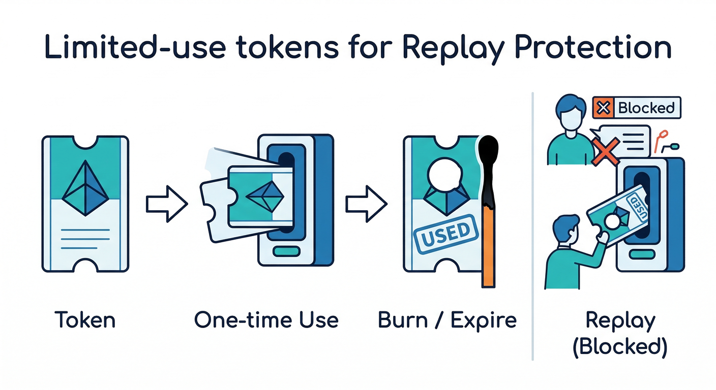 Limited-use tokens for Replay Protection