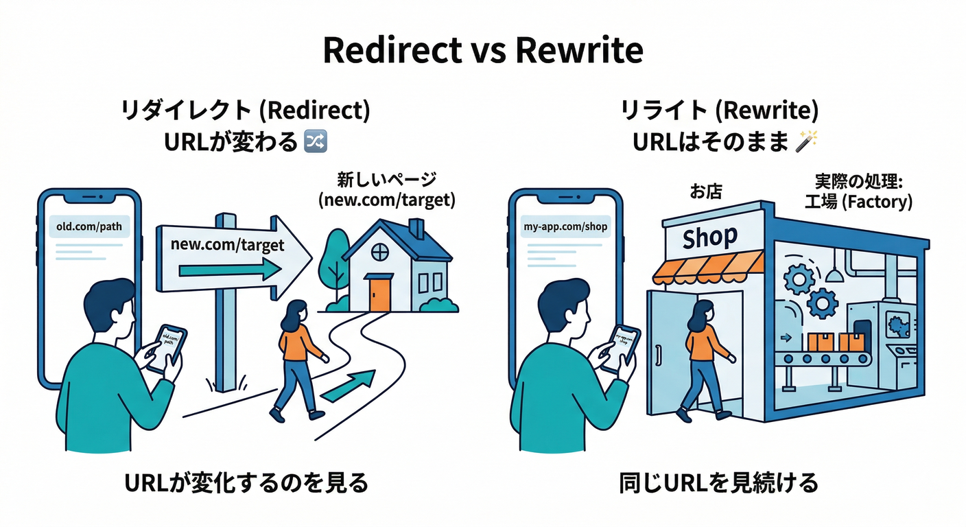 Redirect vs Rewrite