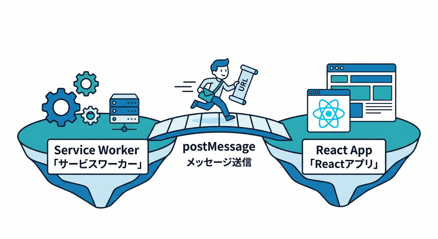 Service Worker to React Communication